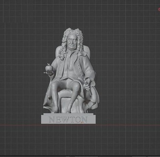 isaac Newton statua Isacco Vinci scienziato illuminazione matematico fisico Inglese einstein nikolatesla edison arte sculture 3d print model - Mito3D