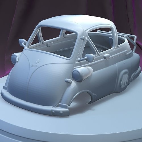 Isetta 250 1955 imprimable voiture corps fente scalextric tamiya rc miniz contrôle 1 24 robot d'exploration ninco Kyosho loisir séparé pièces Jeux jouets Jeu accessoires 3D print model - Mito3D