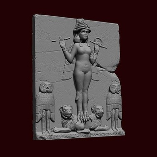 ishtar réplica alivio 3d impresión diosa Lilith noche aliviar Arte esculturas 3d print model - Mito3D