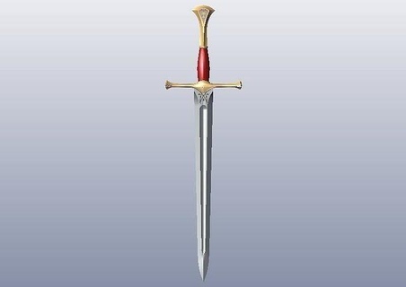 isildur sword sharp steel elendil anduril gondor numeneor osgilhait elrond sauron elves human art 3d print model - Mito3D