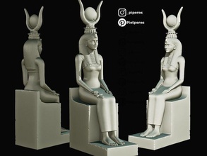 isis statue of egyptian goddess osiris horus egypt ancient ankh sculpture 3d print printable old deity religiou object throne geb nut figure art sculptures 3d print model - Mito3D