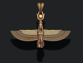 isis colgante la joyería antiguo de prendas vestir cultura egipto egipcio dios diosa oro joya el collar colgantes faraón pirámide religión religiou plata ala 3d print model - Mito3D