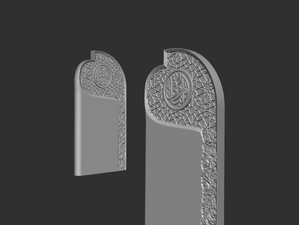 islamic memorial tombstone cnc cncmodel cnctombstone monument cncmarble cnccarvemodel marble cncrelief stone bass dead tomb grave gravestone cemetery graveyard death headstone art signs logos 3d print model - Mito3D