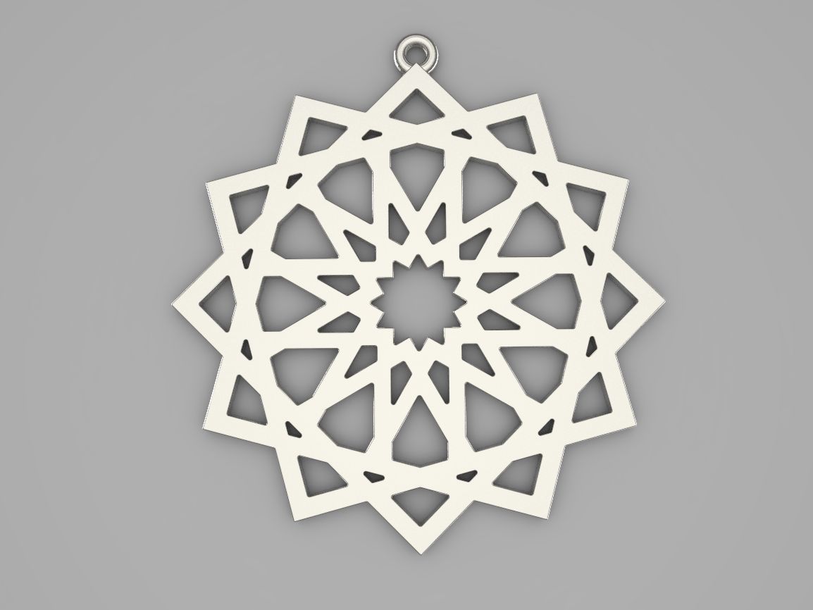 islamic ornament pendant jewelry stl 3dm new cnc print printing gold silver desing ring geometric patterns pendants 3D print model - Mito3D
