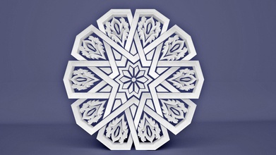islamisch muster drucken drucken ornament anhänger geometrisch arab arabisch arabin kunst mathematisch islam arabisch ramadan golf 3d print model - Mito3D
