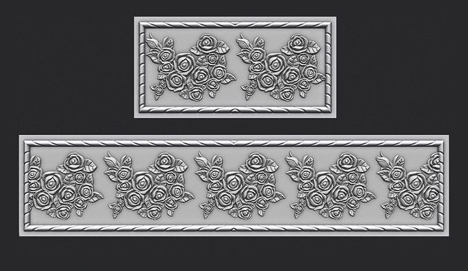 islamic tomb roses patterned panel model cnctombstone tombstone memorial monument gravestone graveyard cnc carve relief architecture carving wall decor ornament arabic rose art signs logos 3D print model - Mito3D