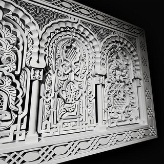 islamisch Mauer Ornament Moschee Hauptstadt Säule Körper Kofferraum Architektur mukarnas Marmor architektonisch Einzelheiten Dekoration Andalusien Kunst Skulpturen 3d print model - Mito3D