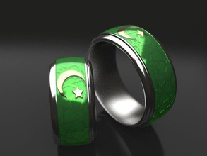 islamic wedding ring jewelry muslim moslem mohammedan mussulman mahometan islamite bride crown marriage family rings band 3d print model - Mito3D