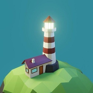 island low-poli architecture travel sky lighthouse building art 3d print model - Mito3D