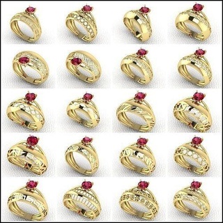 italiano diamante anillos oro plata platino latón joyería imprimible dedo prototipos joyas joya canalla 3d print model - Mito3D