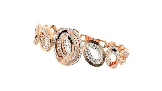 italian high jewelry diamond bracelet 3dm stl renders details chain heavy unisex printable jewel wedding jewellery luxury bracelets cuban 3d print model - Mito3D