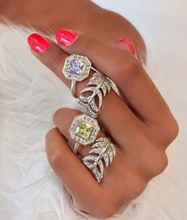 italian leaf jewelry ring wedding engagement jewellery gold matrix diamond fashion rings 3d print model - Mito3D