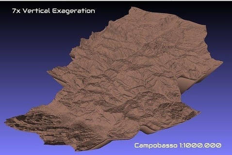 italy 3d map campobasso provice 1 1000000 topography geography model print province hobby diy 3d print model - Mito3D