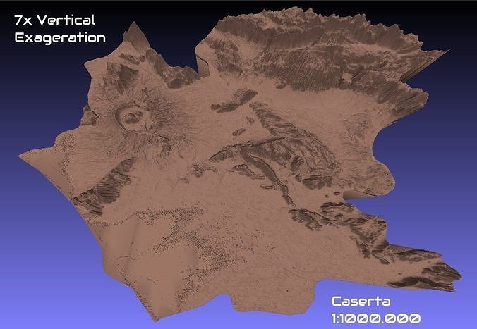 Italia 3d carta geografica caserta provincia 1 1000000 topografia geografia modello Stampa Provincia passatempo Fai 3D print model - Mito3D