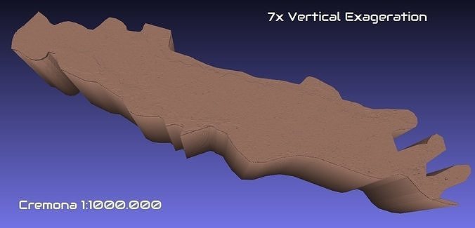 Italien 3d Karte cremona Provinz 1 1000000 Topographie Geographie Modell drucken Hobby DIY 3D print model - Mito3D