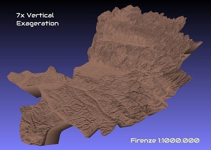 italy 3d map firenze provice 1 1000000 topography geography model print province hobby diy 3D print model - Mito3D