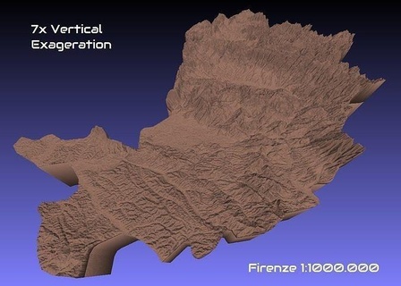 Italia 3d carta geografica firenze provincia 1 1000000 topografia geografia modello Stampa Provincia passatempo Fai 3d print model - Mito3D