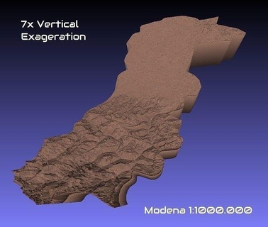 italy 3d map modena provice 1 1000000 topography geography model print province hobby diy 3d print model - Mito3D