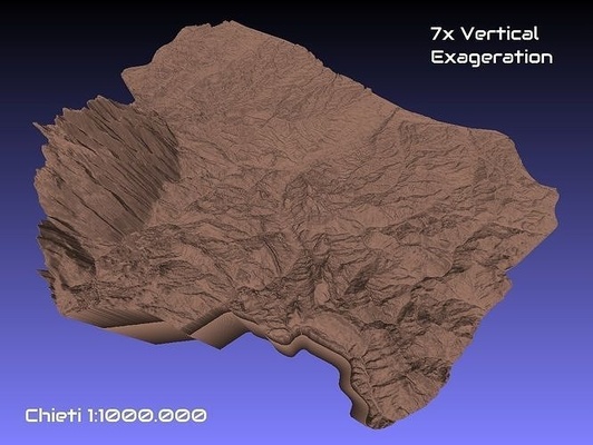 italien 3d karte of fragst provinz 1 to 1000000 topographie geographie modell drucken hobby diy 3d print model - Mito3D