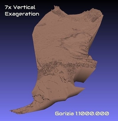 italien 3d karte of görz provinz 1 to 1000000 topographie geographie modell drucken hobby diy 3d print model - Mito3D