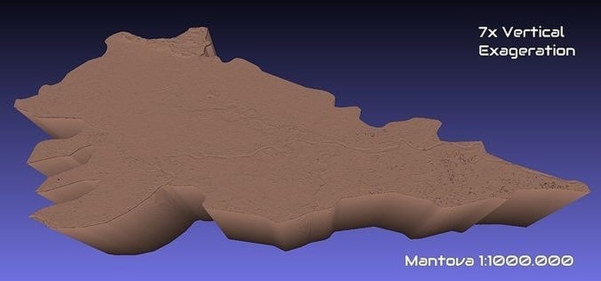 italy 3d map of mantova provice 1 to 1000000 topography geography model print province hobby diy 3d print model - Mito3D