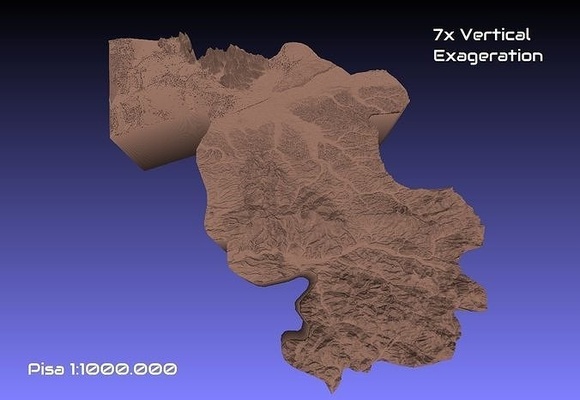 italien 3d karte of pisa provinz 1 to 1000000 topographie geographie modell drucken hobby diy 3d print model - Mito3D