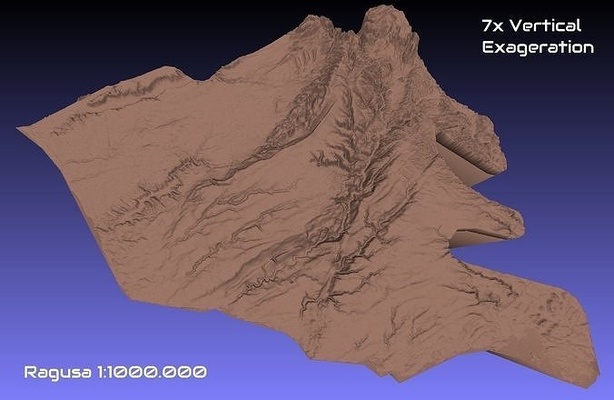 italien 3d karte of ragusa provinz 1 to 1000000 topographie geographie modell drucken hobby diy 3d print model - Mito3D