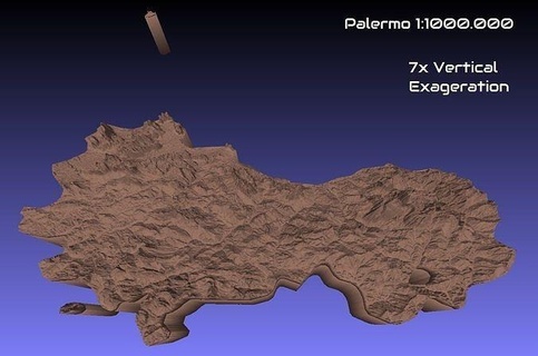 italy 3d map palermo provice 1 1000000 topography geography 3d map model print italy province palermo hobby diy hobby diy  3d print model - Mito3D