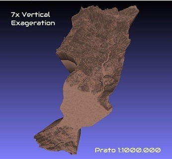 Itália 3d mapa prato província 1 1000000 topografia geografia modelo impressão passatempo faça 3d print model - Mito3D
