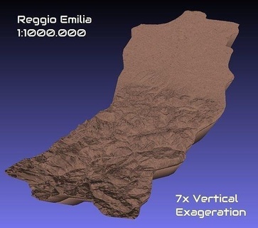 italy 3d map reggio emilia provice 1 1000000 topography geography model print province hobby diy 3d print model - Mito3D