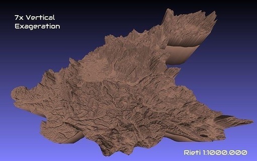 italy 3d map rieti provice 1 1000000 topography geography model print province hobby diy 3d print model - Mito3D