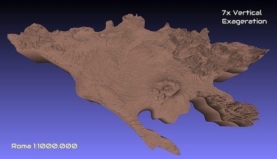 italy 3d map roma provice 1 1000000 topography geography model print province hobby diy 3d print model - Mito3D