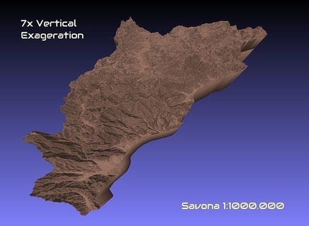 italy 3d map savona provice 1 1000000 topography geography model print province hobby diy 3d print model - Mito3D