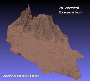italy 3d map verona provice 1 1000000 topography geography model print province hobby diy 3d print model - Mito3D