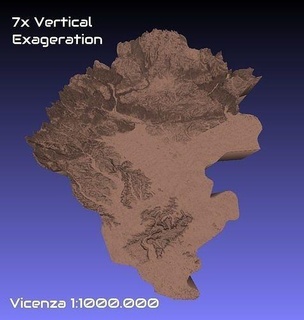 italy 3d map vicenza provice 1 1000000 topography geography model print province hobby diy 3d print model - Mito3D