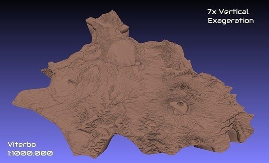 Italia 3d mapa Viterbo provincia 1 1000000 topografía geografía modelo impresión pasatiempo bricolaje diy 3d print model - Mito3D