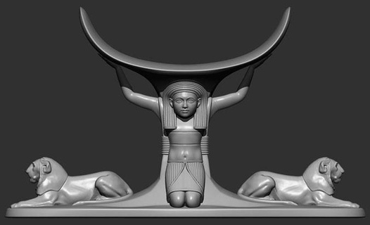 fildişi kafalık yastık kral Tutankhamun 3d model yazdırılabilir Antik Mısırlılar kullanım yastıklar Akhetaton Mısır Sanat heykeller 3d print model - Mito3D