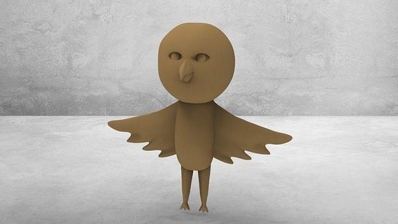 iwatobi chan anime oiseau libre nager manga art sculptures 3d print model - Mito3D