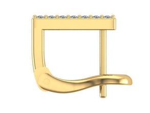 j earring gold plated diamonds diamond golden silver jewelry earrings 3d print model - Mito3D