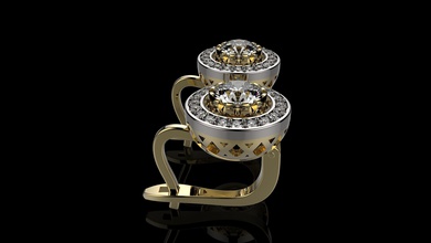 j brincos n37 ouro jóias anel de prata diamante gem jóia o engajamento printable casamento sterling da forma branco brilhantes engagem 3d print model - Mito3D
