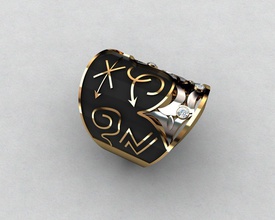 j anillos n3 la joyería de oro el diamante plata blanco anillo sterling joya los 3d print model - Mito3D
