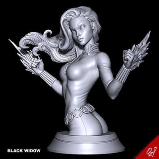 Scott Glocken schwarz Witwe Büste Statue jscampbell Rächer Wunder Comics 3d Drucken Charakter Kunst Skulpturen 3d print model - Mito3D