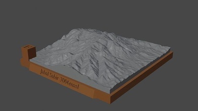 jabal sabir mountain landscape volcano terrain environment nature photogrammetry elevation dem science 3d print model - Mito3D