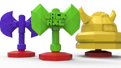 jack axe game set 3d print model ax helmet stand new stl sculpture stutuette battle handmade armour games toys 3d print model - Mito3D