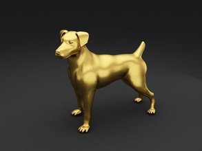 jack russell terrier hund modell 3d objekt tier säugetier tiere hündchen kunst skulpturen 3d print model - Mito3D