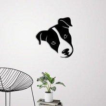 jack russell terrier wall decoration dog face 2d 3d deco art animal interior silhouette nature wildlife mammal puppy husky boxer house decor 3d print model - Mito3D