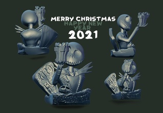 kriko skellington mutlu yıl adam şekil vücut karakter cadılar bayramı kabak ürpertici korkutucu heykel canavar sanat heykeller 3d print model - Mito3D