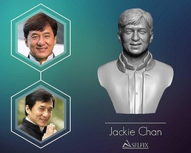 Jackie chan buste sculpture portrait art acteur sculptures homme statue 3d print model - Mito3D