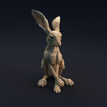 jackrabbit 3d printing animal hare rabbit creature realistic companion presupported supported cute forest miniature sculpture figurine nature bunny art sculptures 3d print model - Mito3D