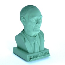 jacques chirac büstü sanat adam heykel portre şekil Fransa Cumhurbaşkanı Başkan tarar kopyaları 3d print model - Mito3D